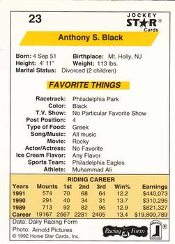 1992 Jockey Star #23 Anthony Black Back